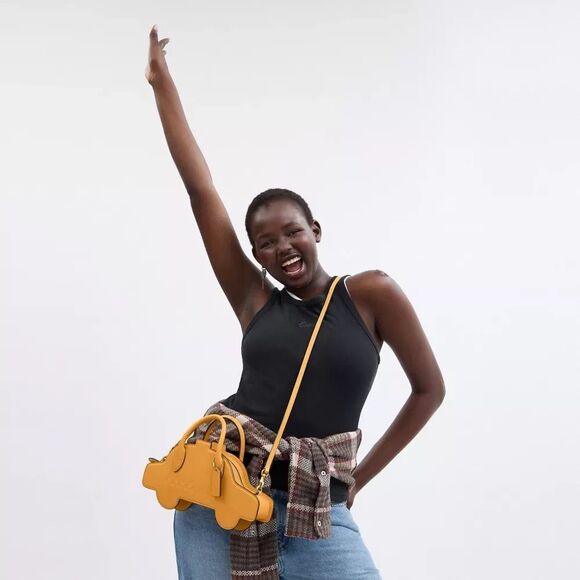 Coach Taxi Crossbody Bag NWT Yellow - Picture 4 of 4